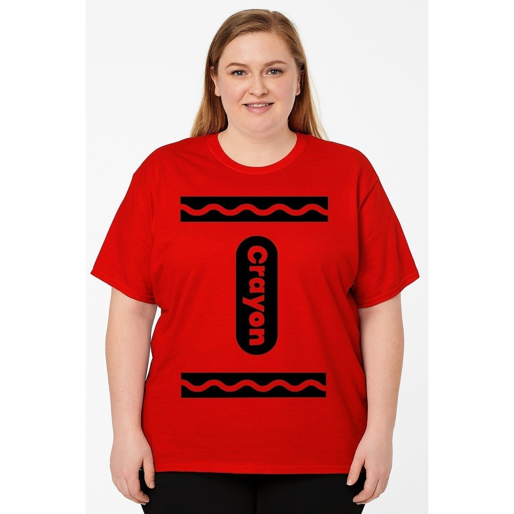 Women's Red Crayon Graphic T-Shirt Size 2XL